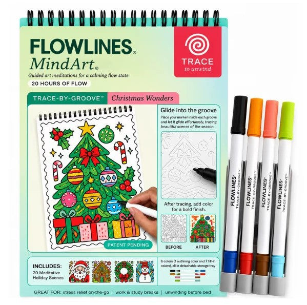 🎨 Unwind & Flow into Perfect Art Every Time! Trace-By-Groove Guided Flow Art Coloring Pad ✨🖍️