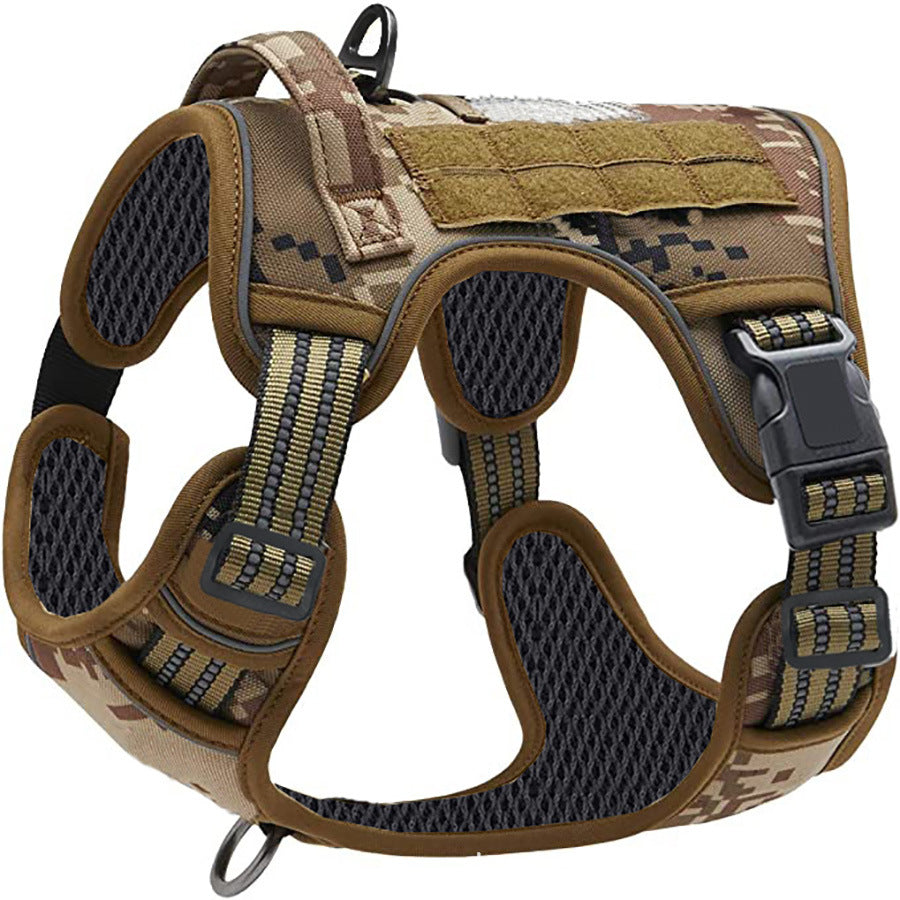 🐕Tactical No-Pull Dog Harness with MOLLE & Reflective Trim