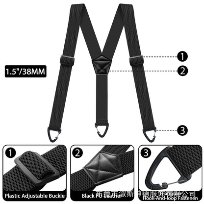 ⏰ Men's X-Back Suspenders ✨ Heavy-Duty Hook Clips