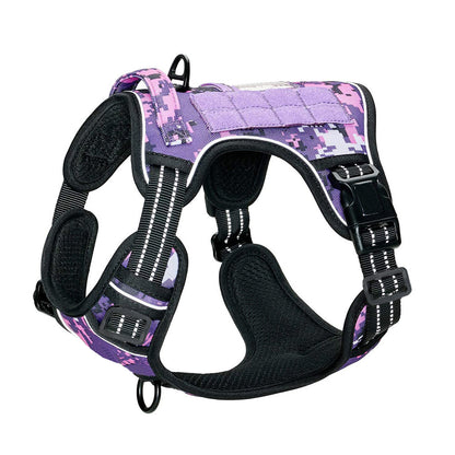 🐕Tactical No-Pull Dog Harness with MOLLE & Reflective Trim