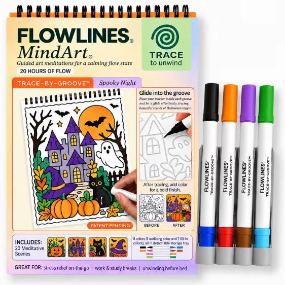 🎨 Unwind & Flow into Perfect Art Every Time! Trace-By-Groove Guided Flow Art Coloring Pad ✨🖍️