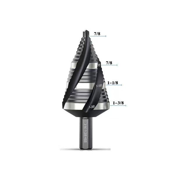 🔩⚙️ 5-Pcs Spiral Flute Step Drill Bit Set – HSS Unibit Kit 💪