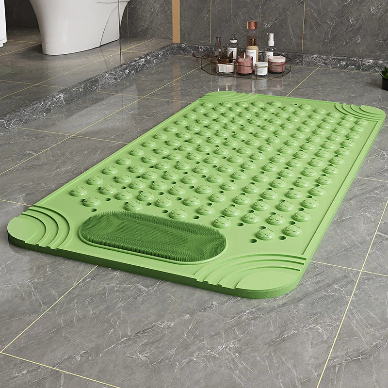 Non-Slip Shower & Bath Mat with Foot Scrubber (27"x15")