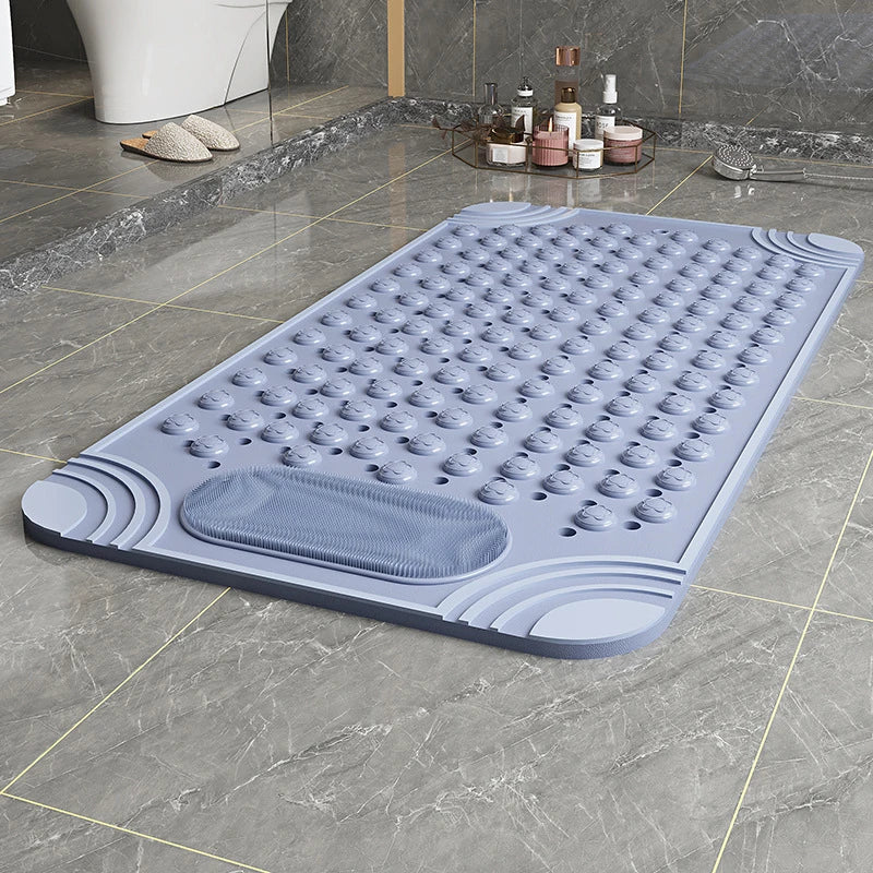 Non-Slip Shower & Bath Mat with Foot Scrubber (27"x15")