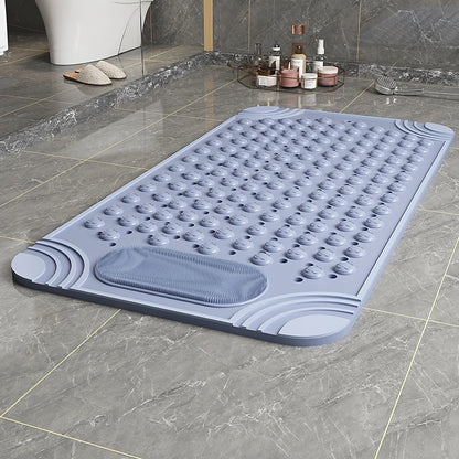 Non-Slip Shower & Bath Mat with Foot Scrubber (27"x15")