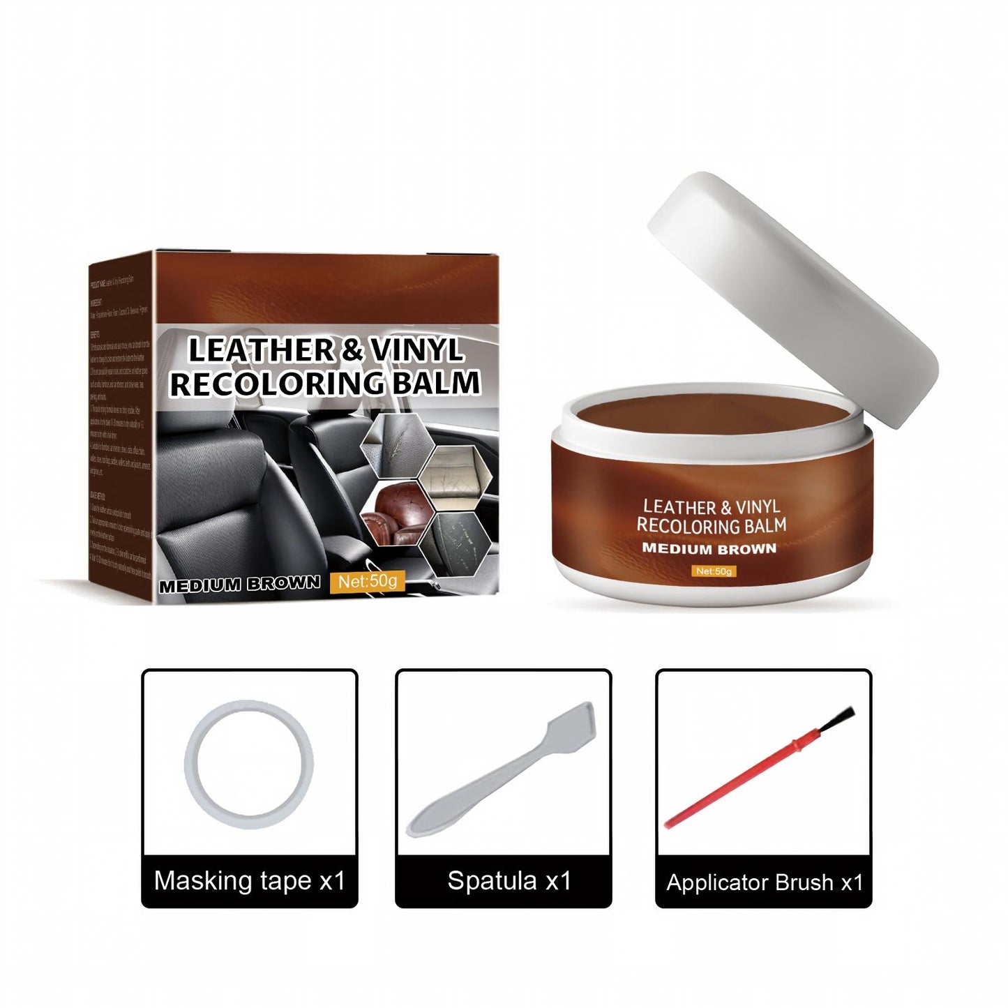 Magic Leather Color Restorer & Repair Paste for Couches, Car Seats and Bags