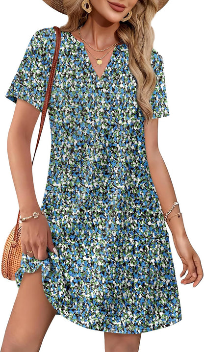 Casual V-Neck Summer Vacation Dress 👗✨
