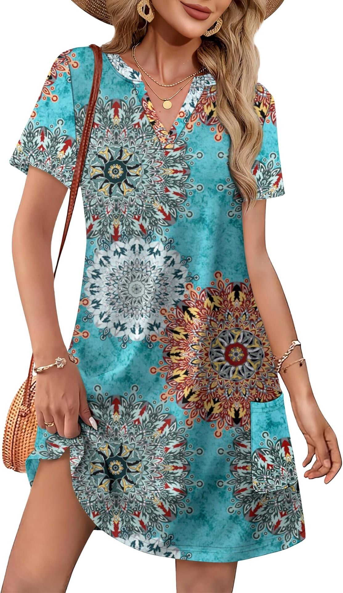 Casual V-Neck Summer Vacation Dress 👗✨