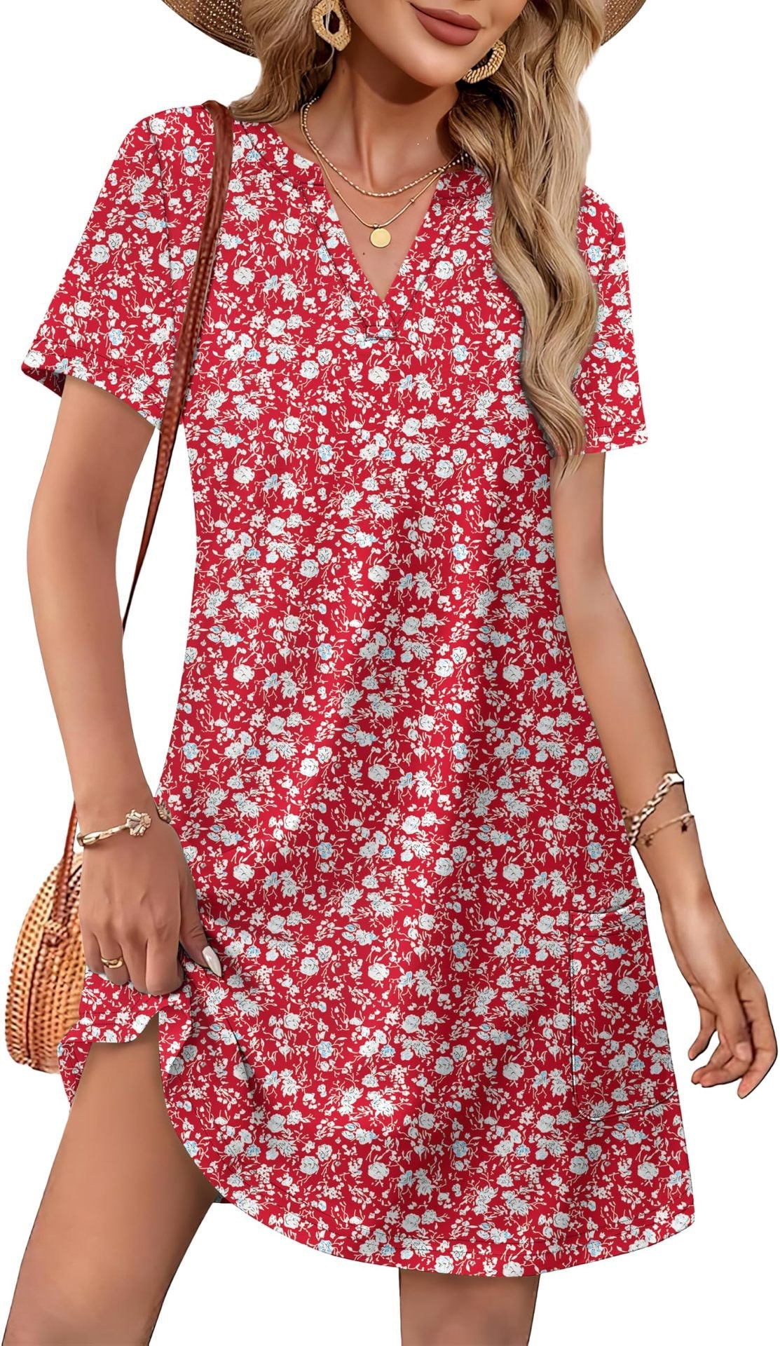 Casual V-Neck Summer Vacation Dress 👗✨