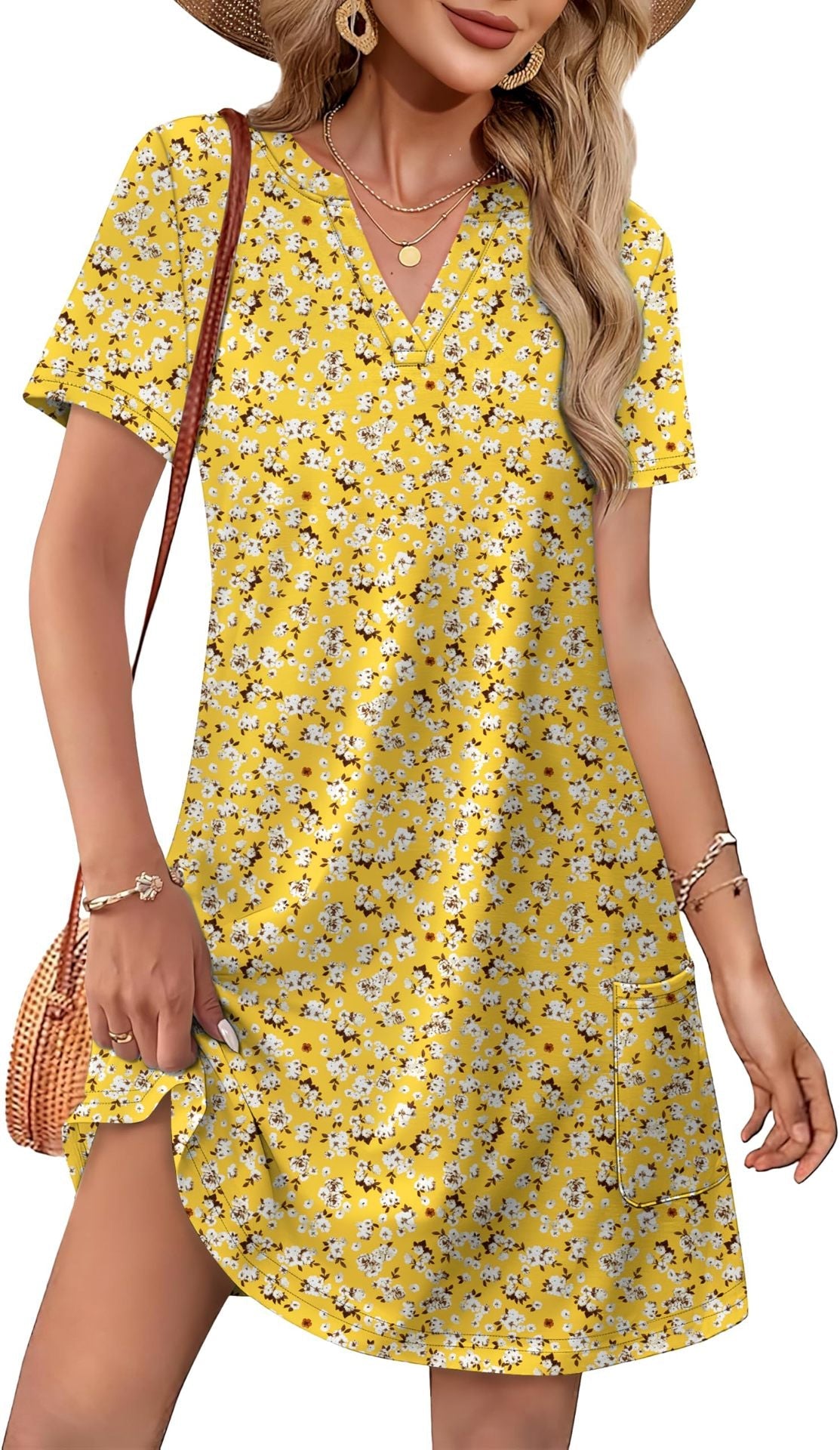 Casual V-Neck Summer Vacation Dress 👗✨