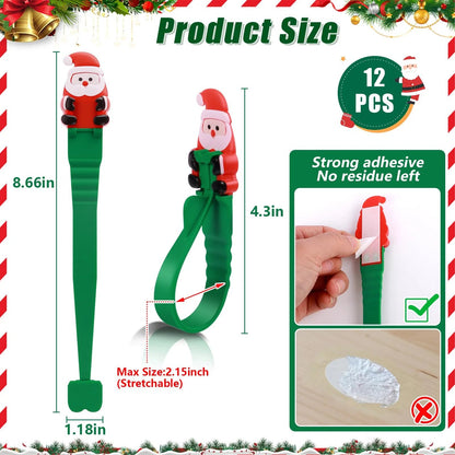 🎅 Decorate for Christmas in Seconds Without Damaging Walls! 12-Pack Santa Claus No-Drill Adhesive Hooks 🎄✨