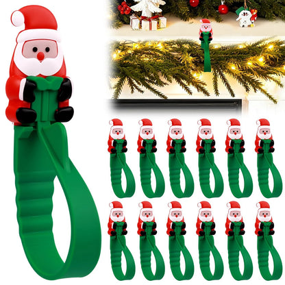 🎅 Decorate for Christmas in Seconds Without Damaging Walls! 12-Pack Santa Claus No-Drill Adhesive Hooks 🎄✨