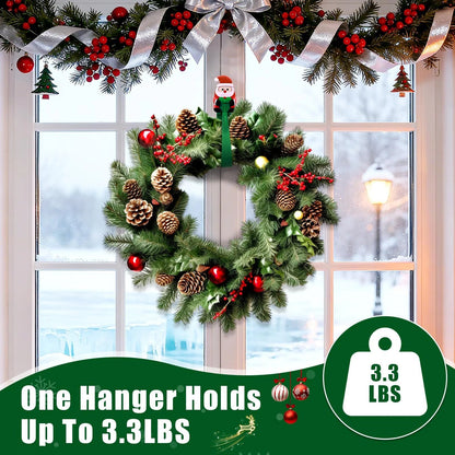🎅 Decorate for Christmas in Seconds Without Damaging Walls! 12-Pack Santa Claus No-Drill Adhesive Hooks 🎄✨