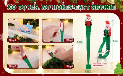 🎅 Decorate for Christmas in Seconds Without Damaging Walls! 12-Pack Santa Claus No-Drill Adhesive Hooks 🎄✨