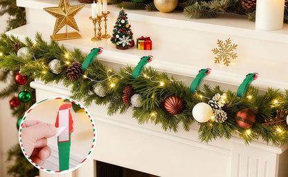🎅 Decorate for Christmas in Seconds Without Damaging Walls! 12-Pack Santa Claus No-Drill Adhesive Hooks 🎄✨