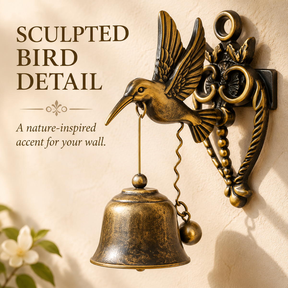 🐦 Vintage Animal Wall Bell 🔔 –Elegant Vintage Wall Accent for Home & Garden 🏡
