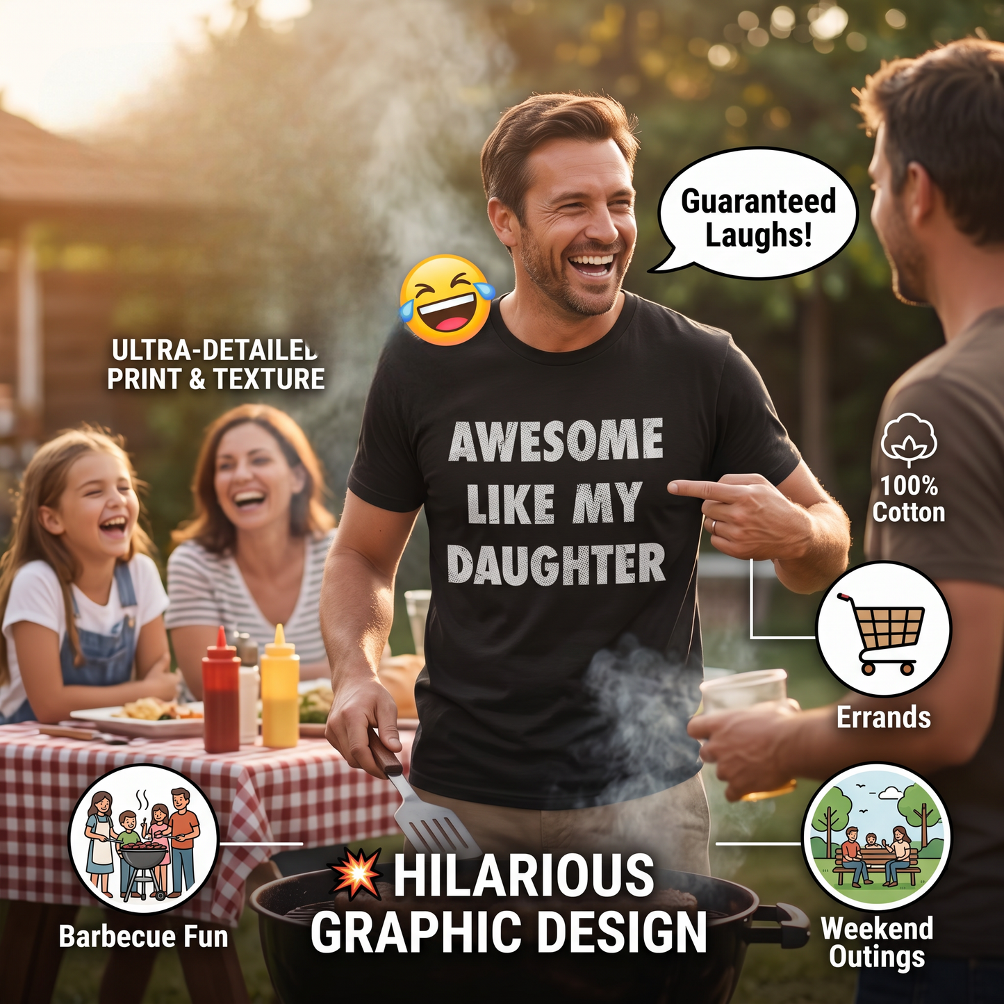 Men's "Awesome Like My Daughter" Funny Graphic T-Shirt