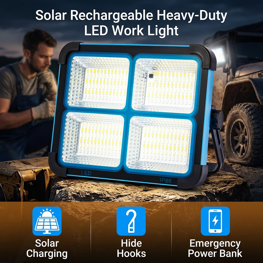Solar-rechargeable-heavy-duty-led-work-light