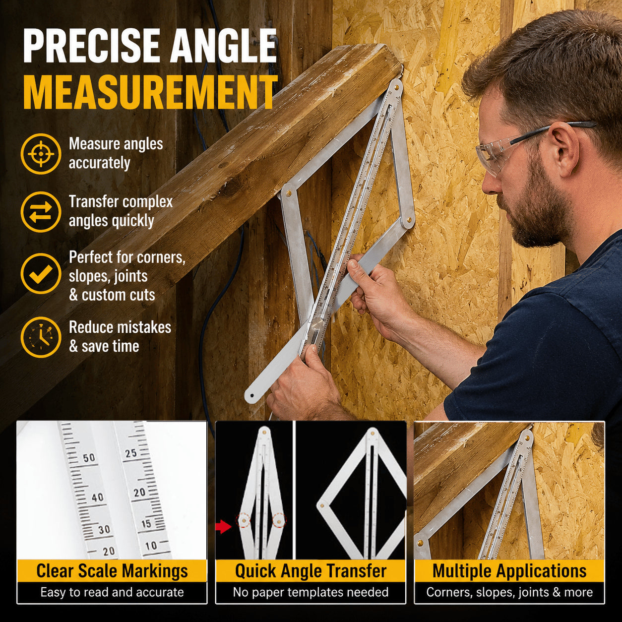 📐 Adjustable Multi-Angle Finder – Measure Once, Cut Right