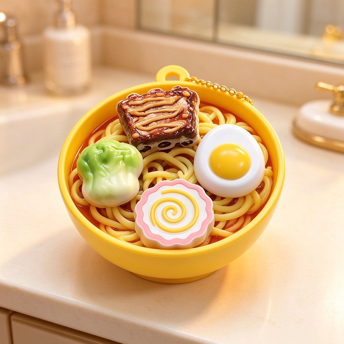 Mini Ramen Bowl Stress Relief Toy Keychain