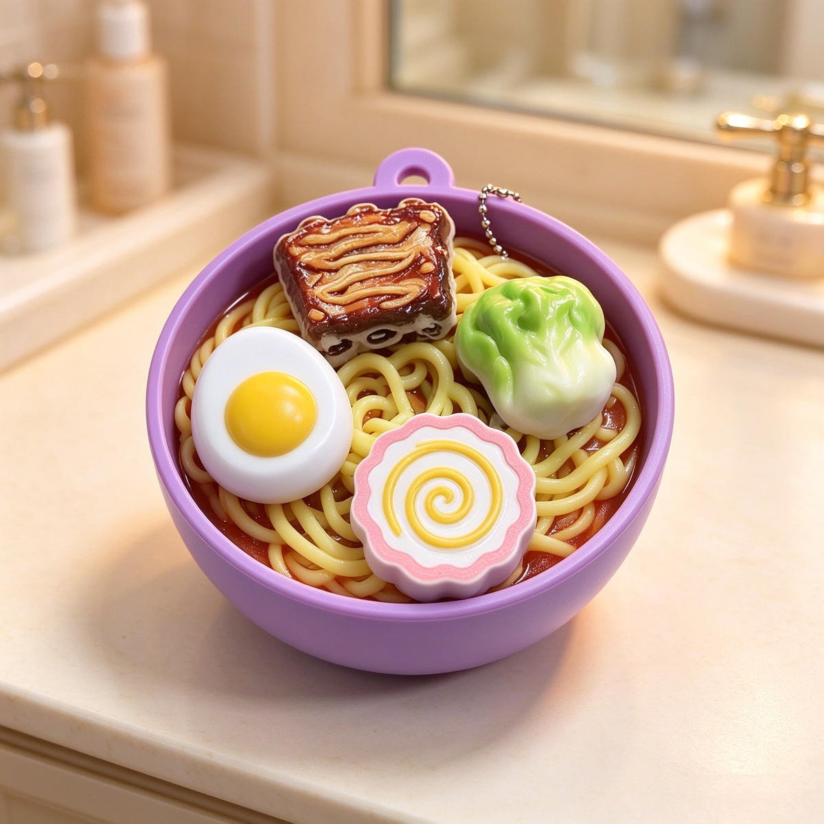 Mini Ramen Bowl Stress Relief Toy Keychain