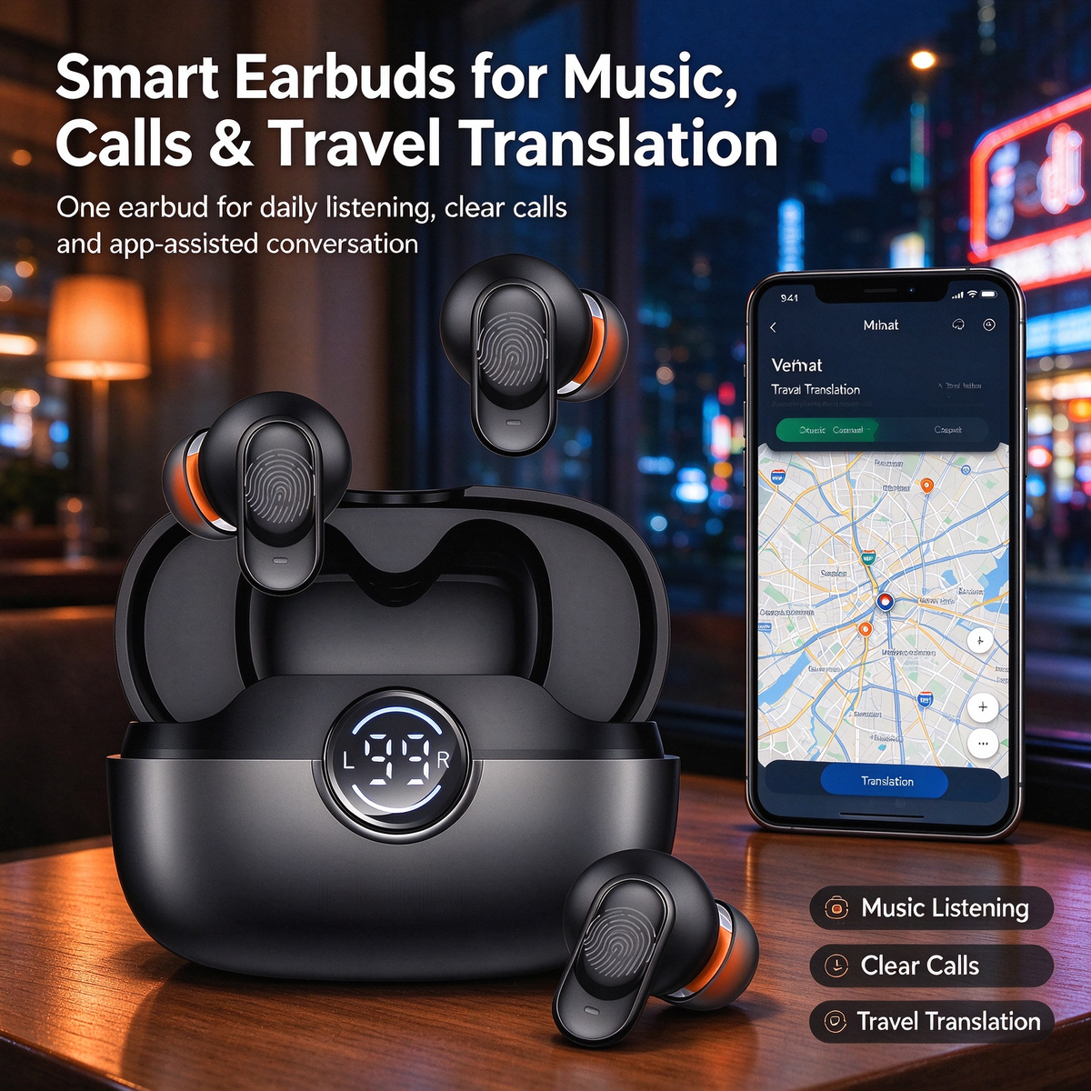 AI-Translation Bluetooth 6.0 Sports Earbuds