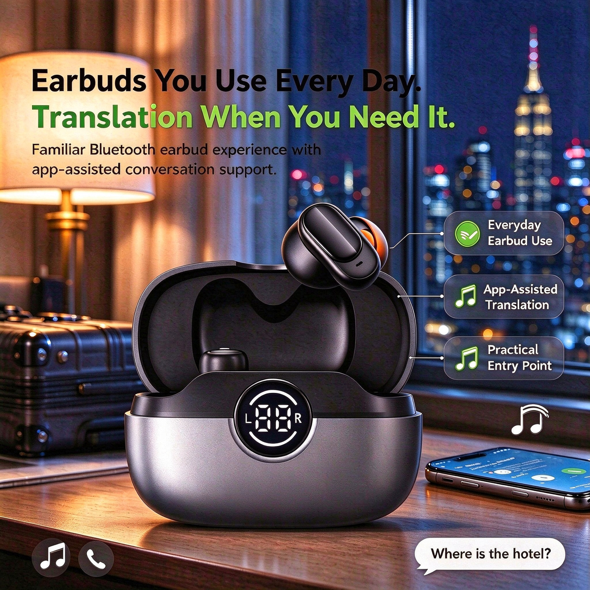 AI-Translation Bluetooth 6.0 Sports Earbuds