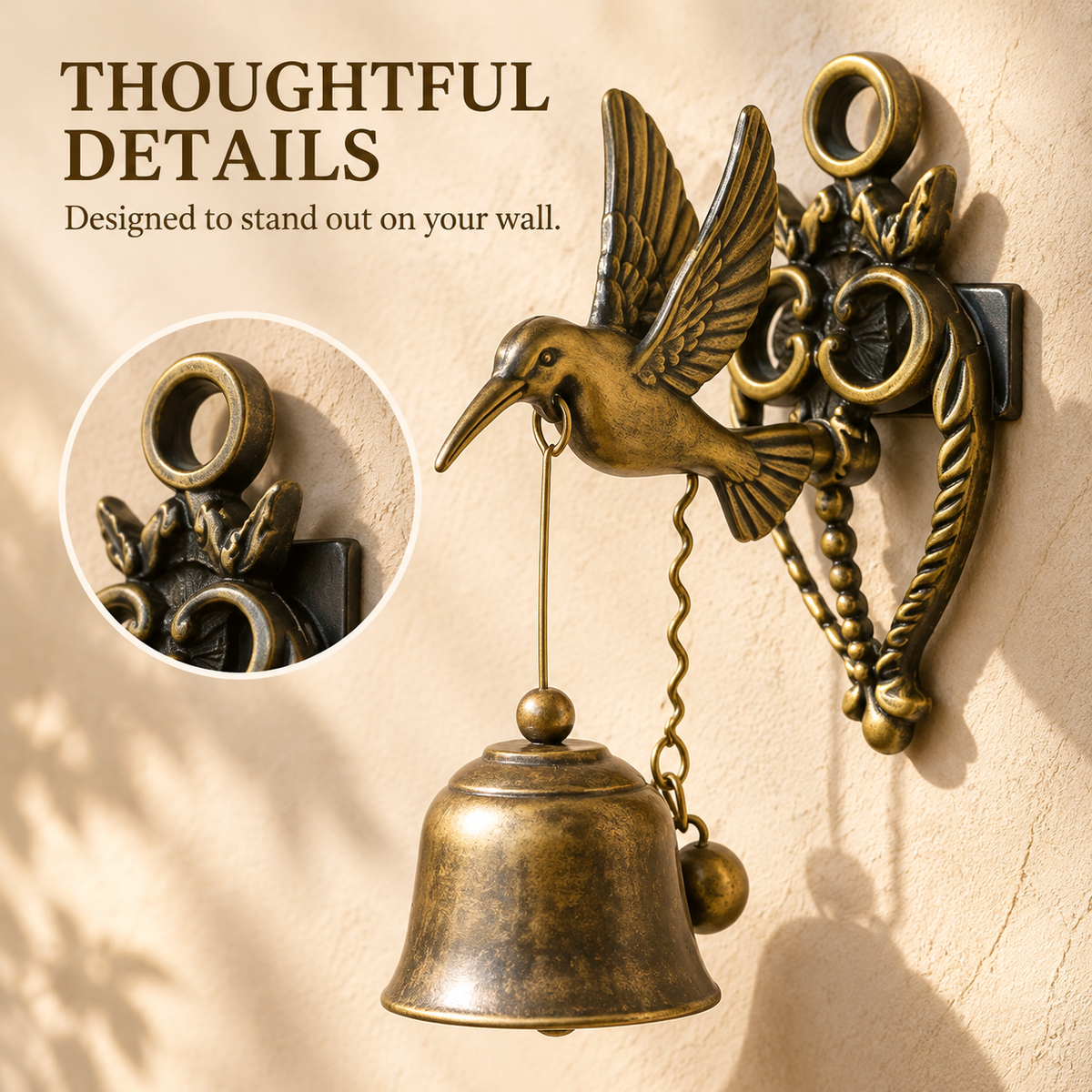 🐦 Vintage Animal Wall Bell 🔔 –Elegant Vintage Wall Accent for Home & Garden 🏡