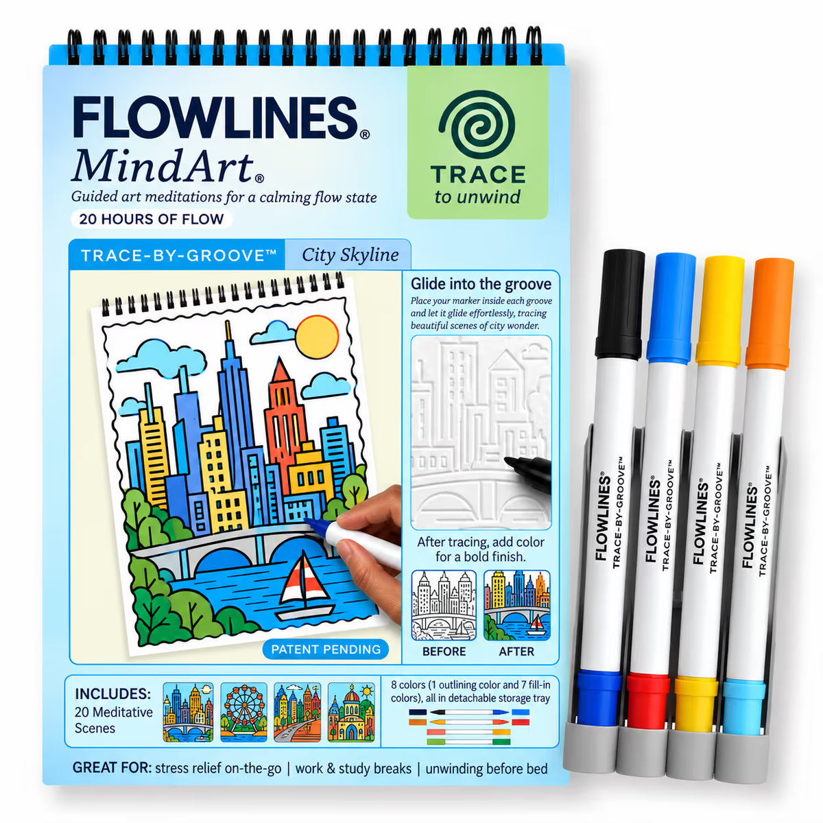 🎨 Unwind & Flow into Perfect Art Every Time! Trace-By-Groove Guided Flow Art Coloring Pad ✨🖍️