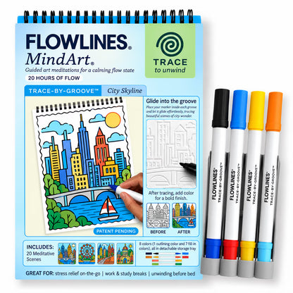 🎨 Unwind & Flow into Perfect Art Every Time! Trace-By-Groove Guided Flow Art Coloring Pad ✨🖍️