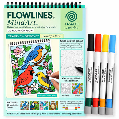 🎨 Unwind & Flow into Perfect Art Every Time! Trace-By-Groove Guided Flow Art Coloring Pad ✨🖍️