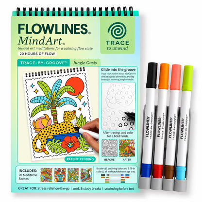 🎨 Unwind & Flow into Perfect Art Every Time! Trace-By-Groove Guided Flow Art Coloring Pad ✨🖍️