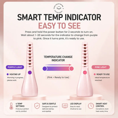 🌡️Smart Heated Eyelash Curler with LED Display | 24H Lash Lift