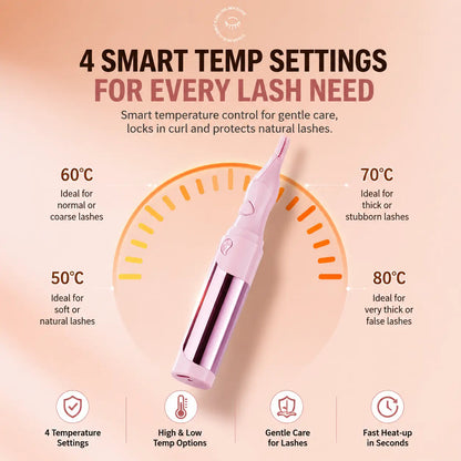 🌡️Smart Heated Eyelash Curler with LED Display | 24H Lash Lift