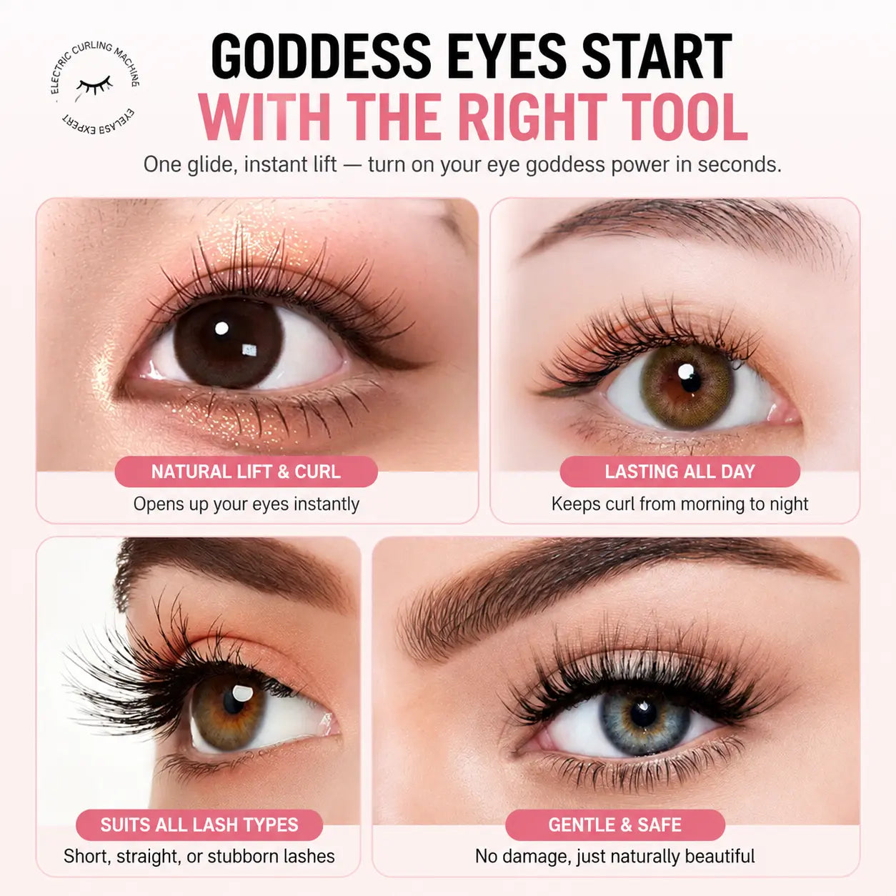 🌡️Smart Heated Eyelash Curler with LED Display | 24H Lash Lift