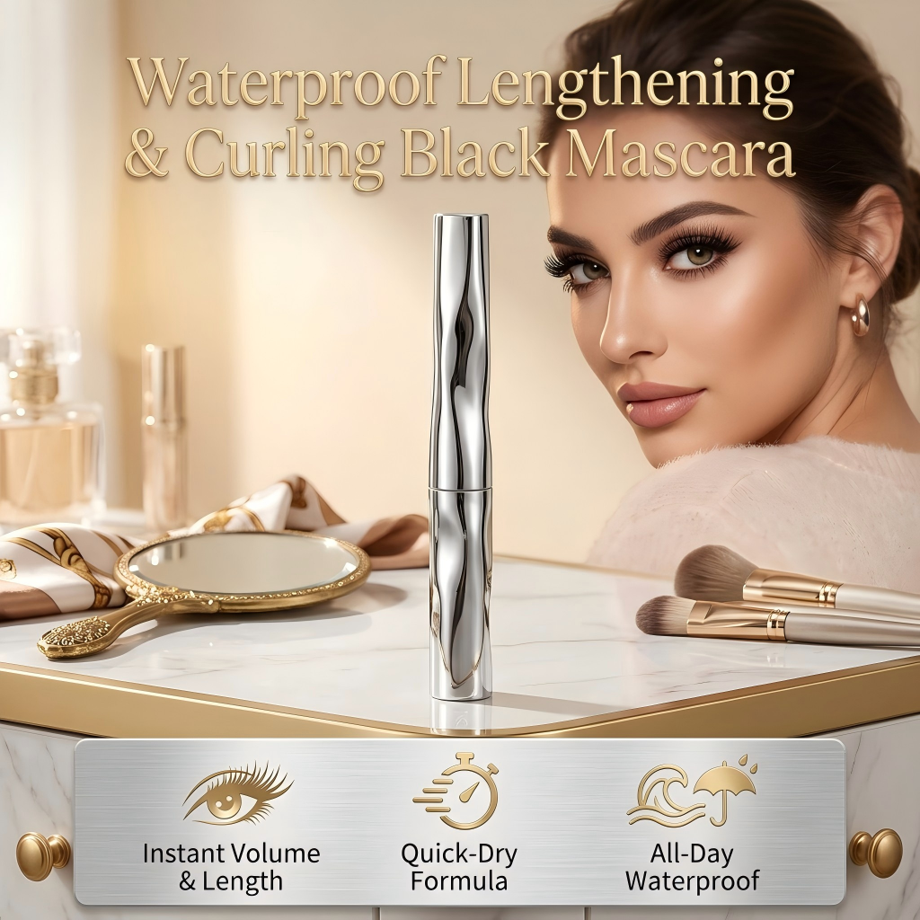 Waterproof Lengthening & Curling Black Mascara
