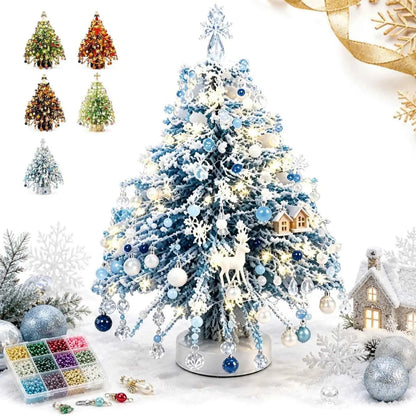 DIY Crystal Bead Christmas Tree Kit with Warm LED Lights