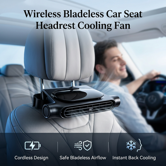 Bladeless Car Seat Headrest Cooling Fan