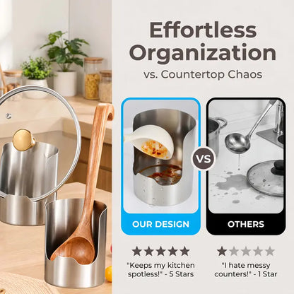 🔥Last Day 50% OFF - 🍴Thickened Stainless Steel Utensil Organizer, Rust Resistant Easy to Clean