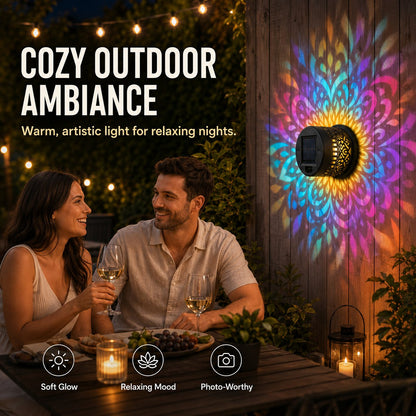 ✨ Mandala Solar Wall Lamp – Magical Patio Night Ambience