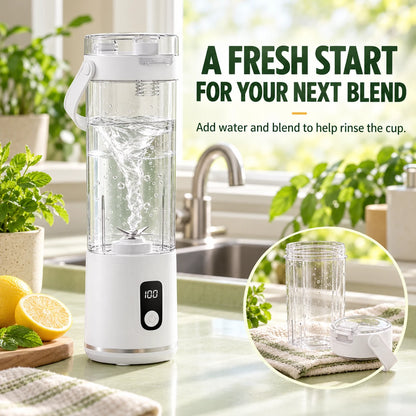 Portable Blender Cup with Carry Handle for Smoothies and Shakes