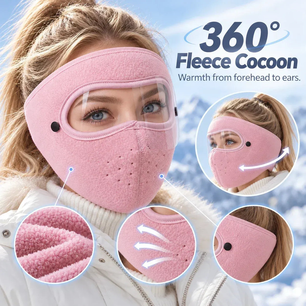 Warm Breathable Face Cover for Winter Cycling & Trail Adventures
