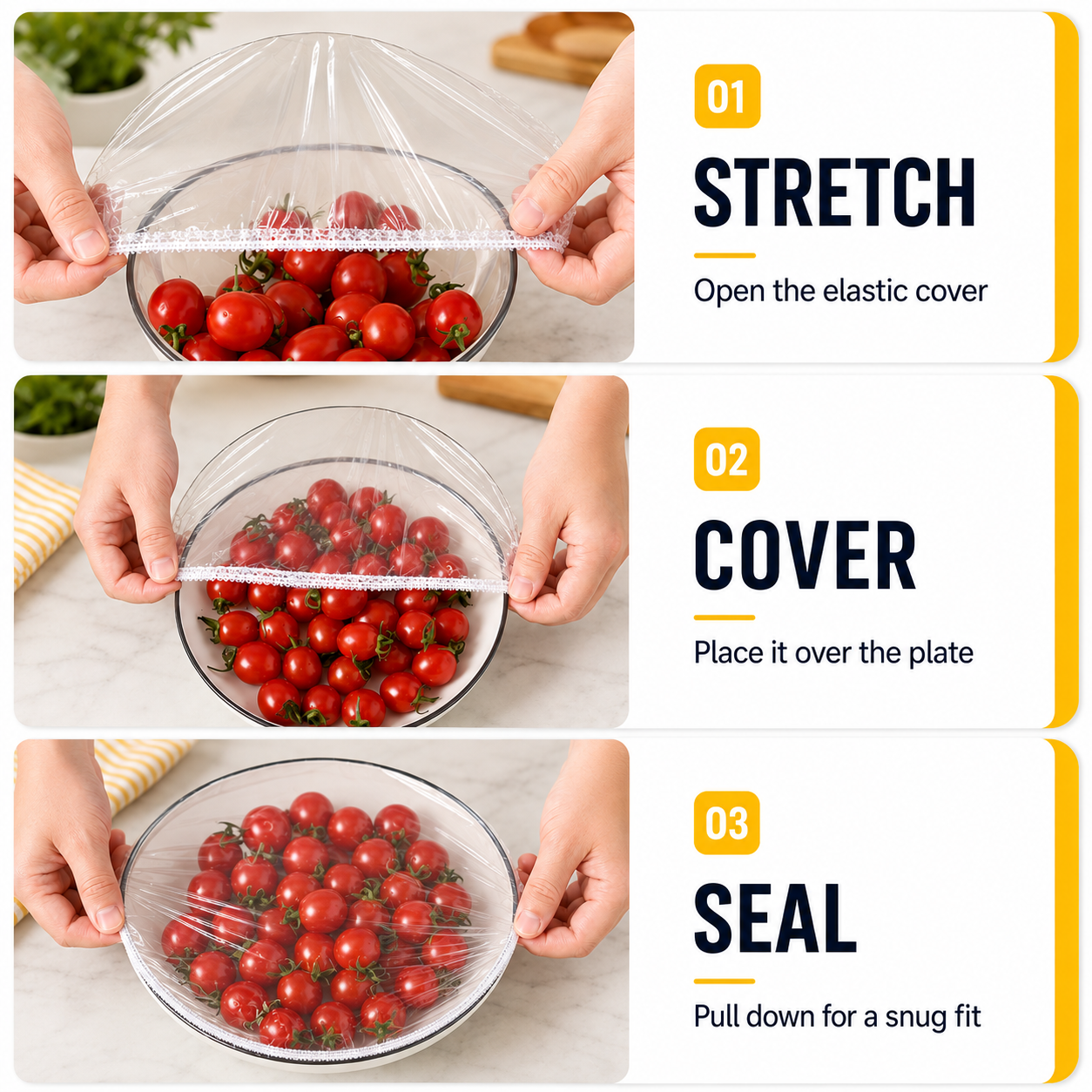🥗 100-Pack Elastic Food Storage Covers