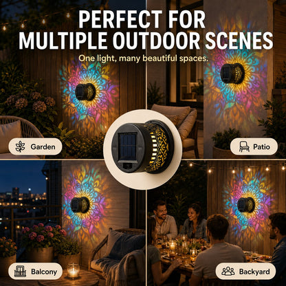 ✨ Mandala Solar Wall Lamp – Magical Patio Night Ambience