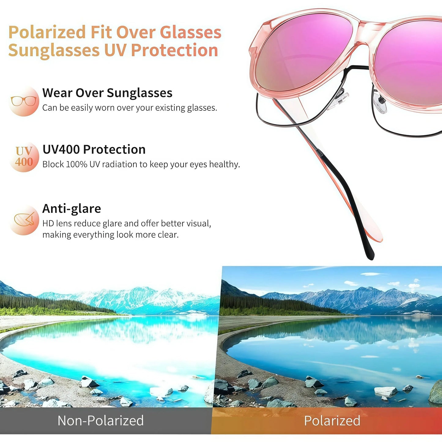 🔥Last Day 49% OFF - 🕶️ Oversized Square Fit-Over Polarized Sunglasses