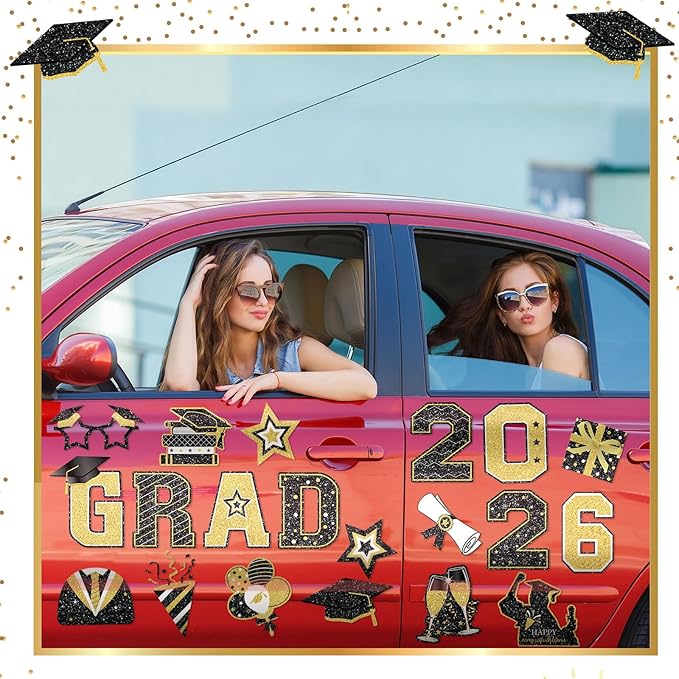 2026 Graduation Car Magnet Decor Set