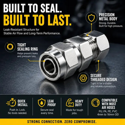 🚛Heavy-duty truck pneumatic piping leak-proof 4-16mm fitting kit (8 pieces) - Compressor piping fittings