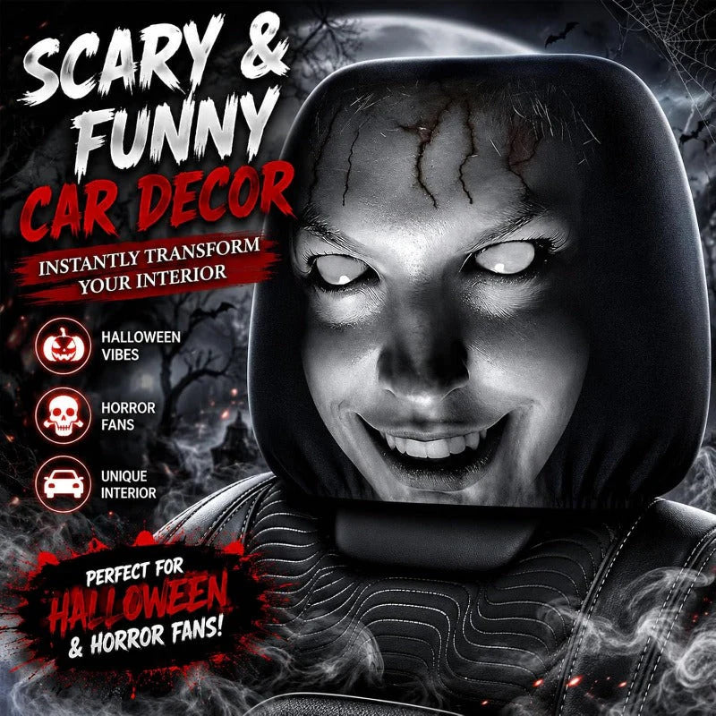 👻Spooky Halloween Car Headrest Covers (2-Pack) | Universal Fit😎