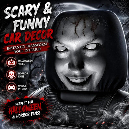 👻Spooky Halloween Car Headrest Covers (2-Pack) | Universal Fit😎