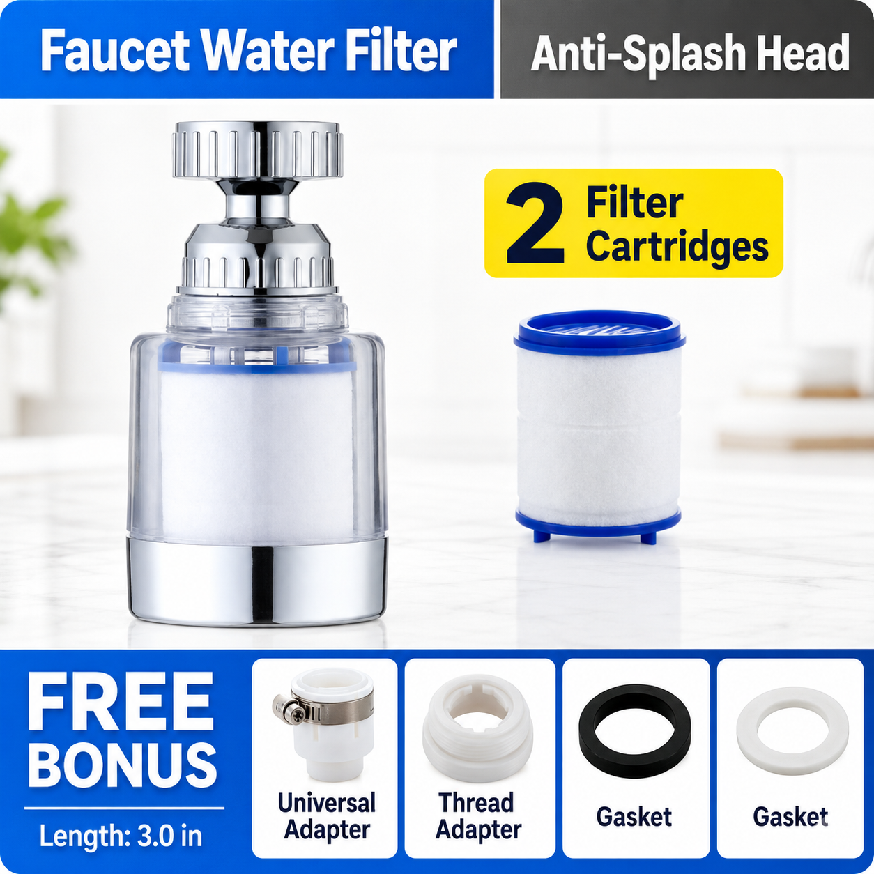 💧 360° Swivel Water Purifier & Aerator
